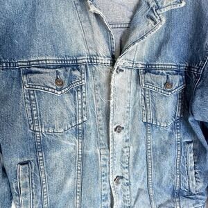 Vtg 90s Rare American Eagle Outfitters Denim Jean Jacket M/L Kurt Cobain Grunge